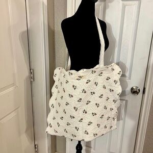Handmade Quilted Rose Jumbo Tote Bag